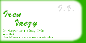iren vaczy business card