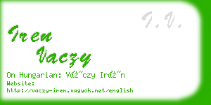 iren vaczy business card